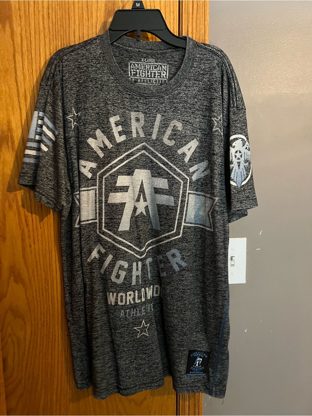 American Fighter Men's Heather Gray Graphic Logo Tee